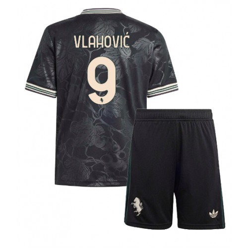 Stroje piłkarskie Juventus Dusan Vlahovic #9 Koszulka Trzeciej dla dzieci 2025-26 Krótki Rękaw (+ szorty)